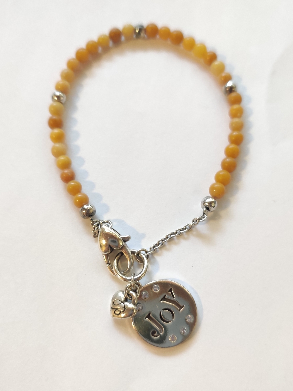 Brighton JOY Charm Beaded Bracelet - Yellow Beads
